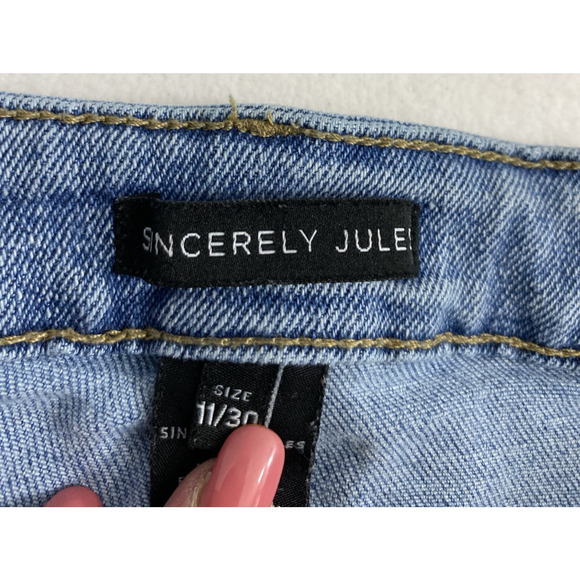 Sincerely Jules Jeans Womens Size 30 Button Fly Light Wash Denim Straight - Picture 4 of 11